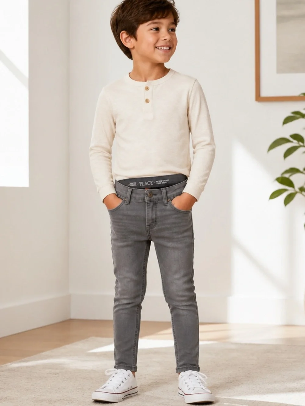 The Children's Place Boys Gray Slim Jeans
